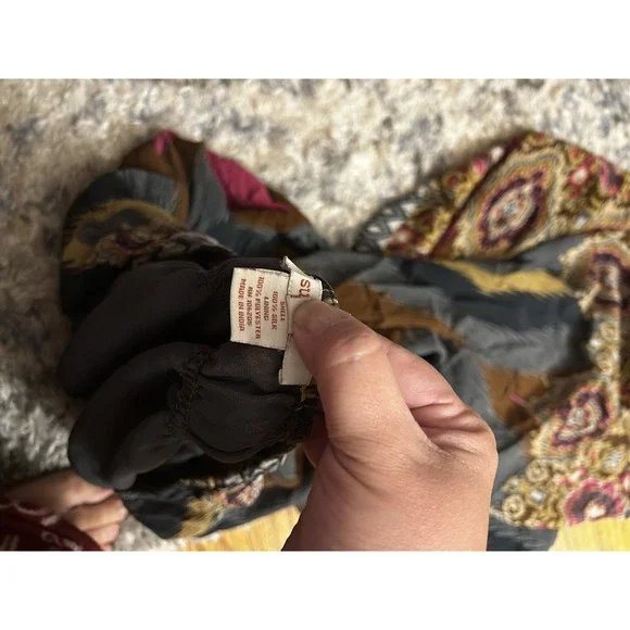 Sundance Womens 16 Dress Boho Ethnic Boho Flowy Empire Waist Cap Sleeve Festival - Picture 4 of 6